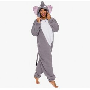 Funziez! Adult Sherpa Onesie Elephant Costume XL
